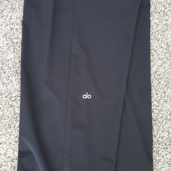 ALO Yoga Mid Rise Showdown Trouser Pant Black XS Straight Wide Leg Hip Cut Outs - Picture 14 of 17